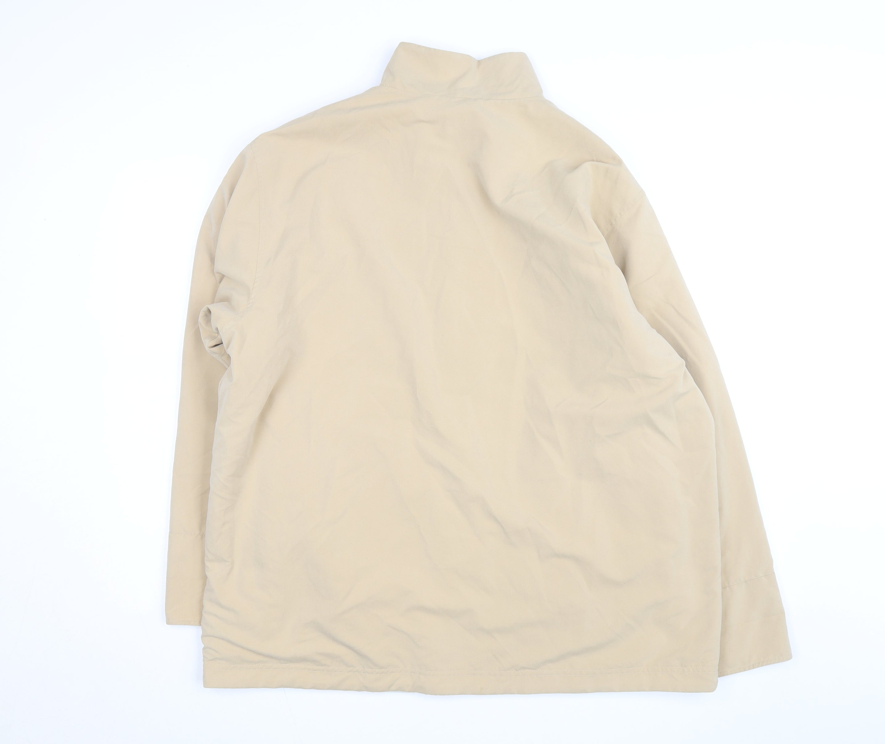 Marks & Spencer Womens Rain Coat Jacket Size 18 Beige Mid-Length Long Sleeve Zip - close detail