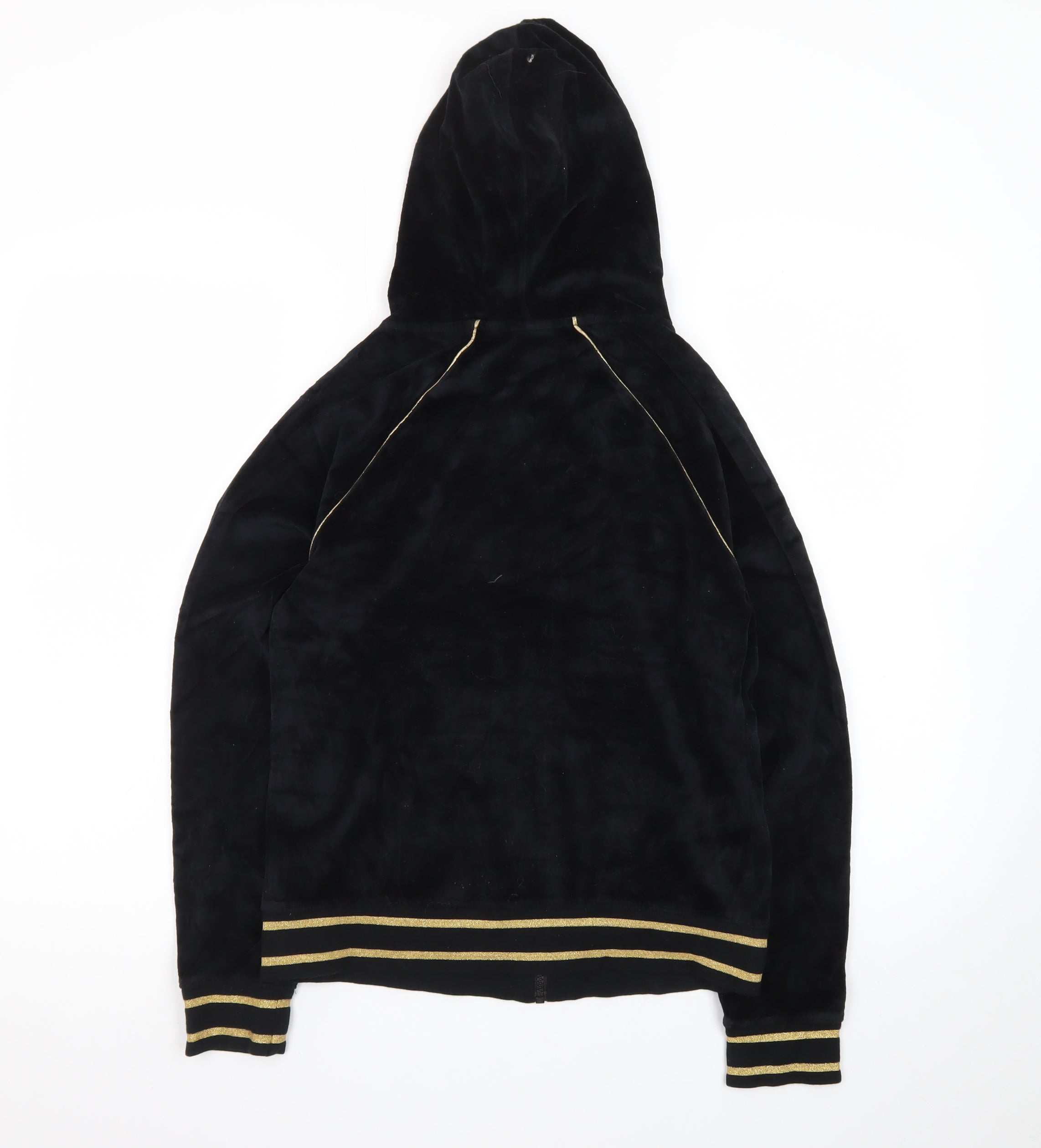 FILA Womens Full Zip Hoodie Size M Black Long Sleeve Casual Embroidered - close detail