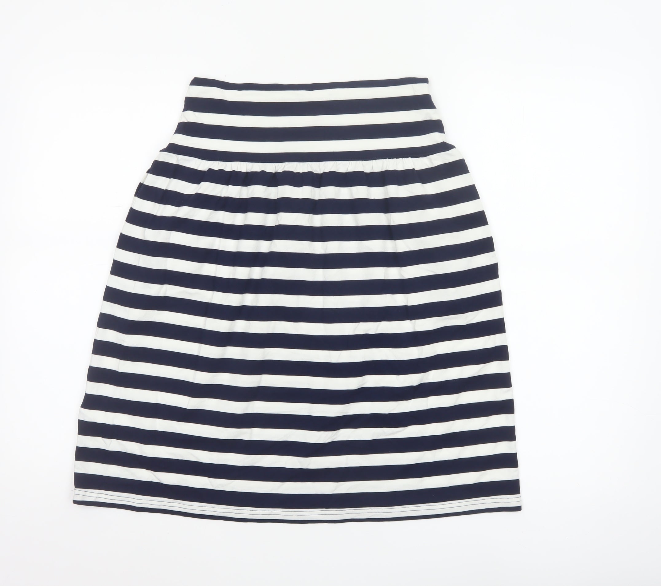Joules Womens A-Line Skirt Size 8 Blue Striped Casual Elastic Waist - close detail