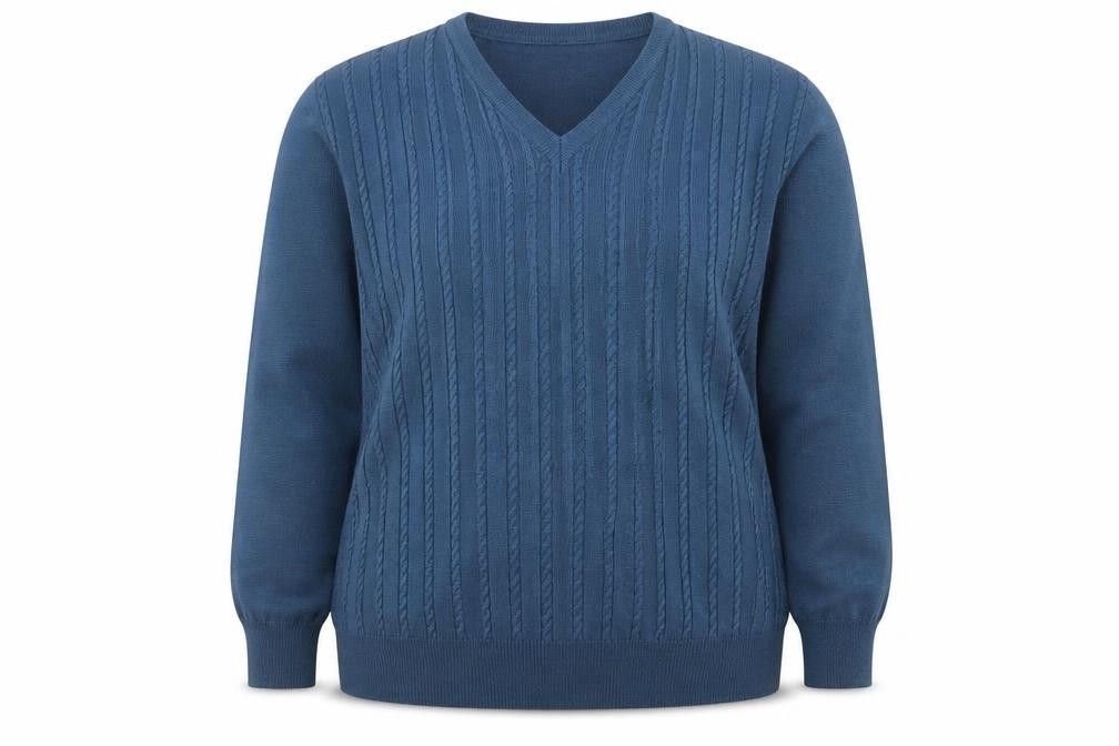 Womens Chica Size 22 Pullover Jumper Blue V-Neck Long Sleeve Casual - front view