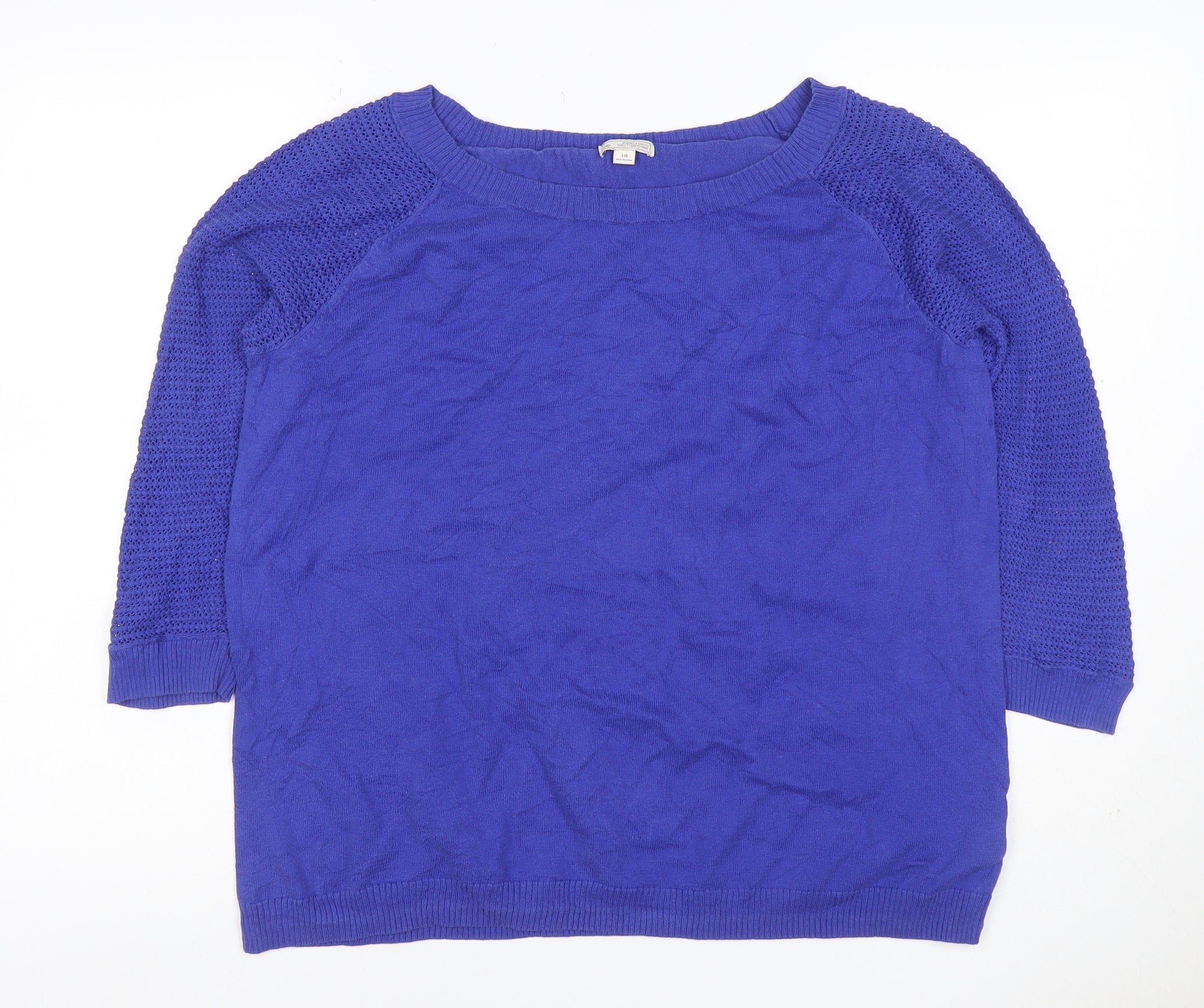 Gap Womens Pullover Jumper Size L Blue Crew Neck Long Sleeve Casual Breathable - reverse view