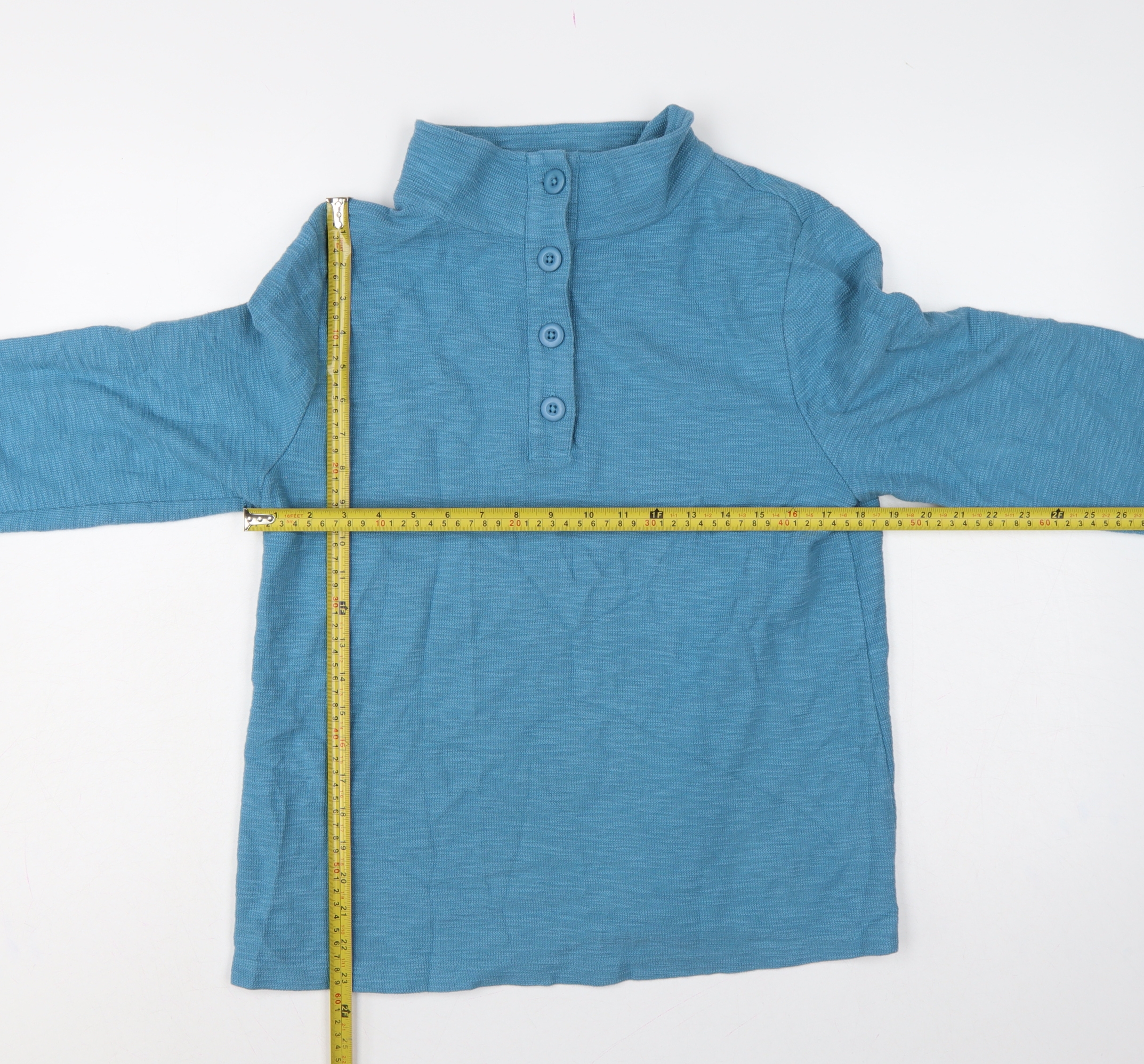 Womens Seasalt Cornwall Size 10 Henley Sweatshirt Blue Long Sleeve Casual Button - label detail