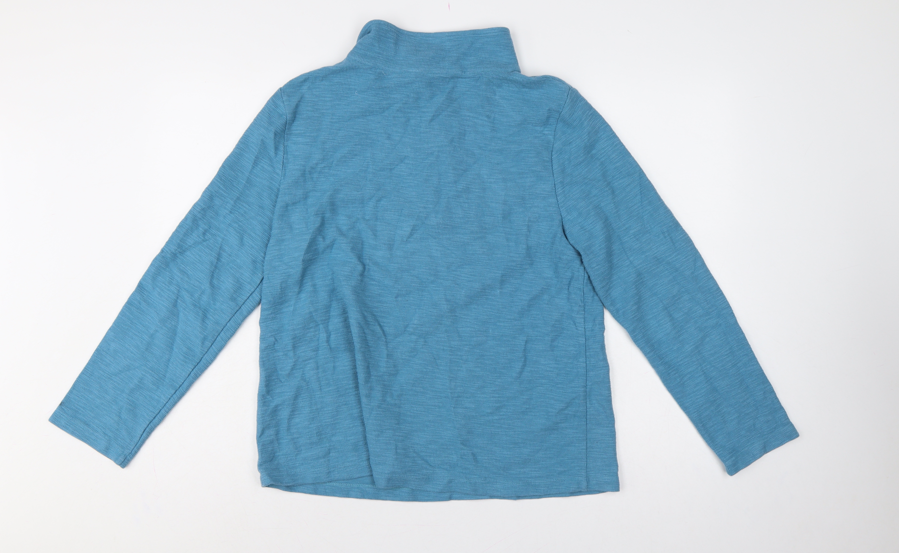 Womens Seasalt Cornwall Size 10 Henley Sweatshirt Blue Long Sleeve Casual Button - close detail