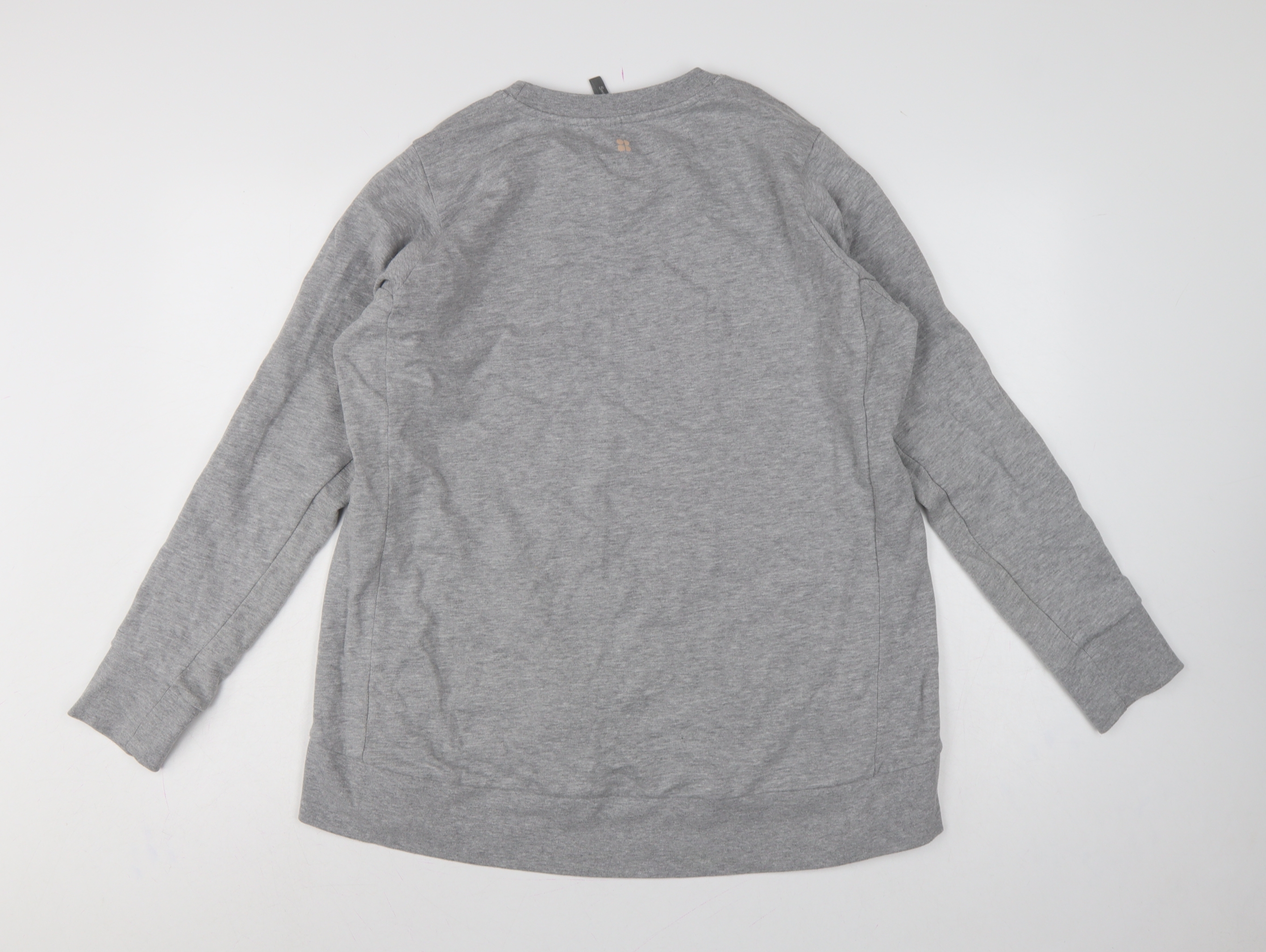 Womens Sweaty Betty Size M Pullover Sweatshirt Multicoloured Colourblock Button - close detail