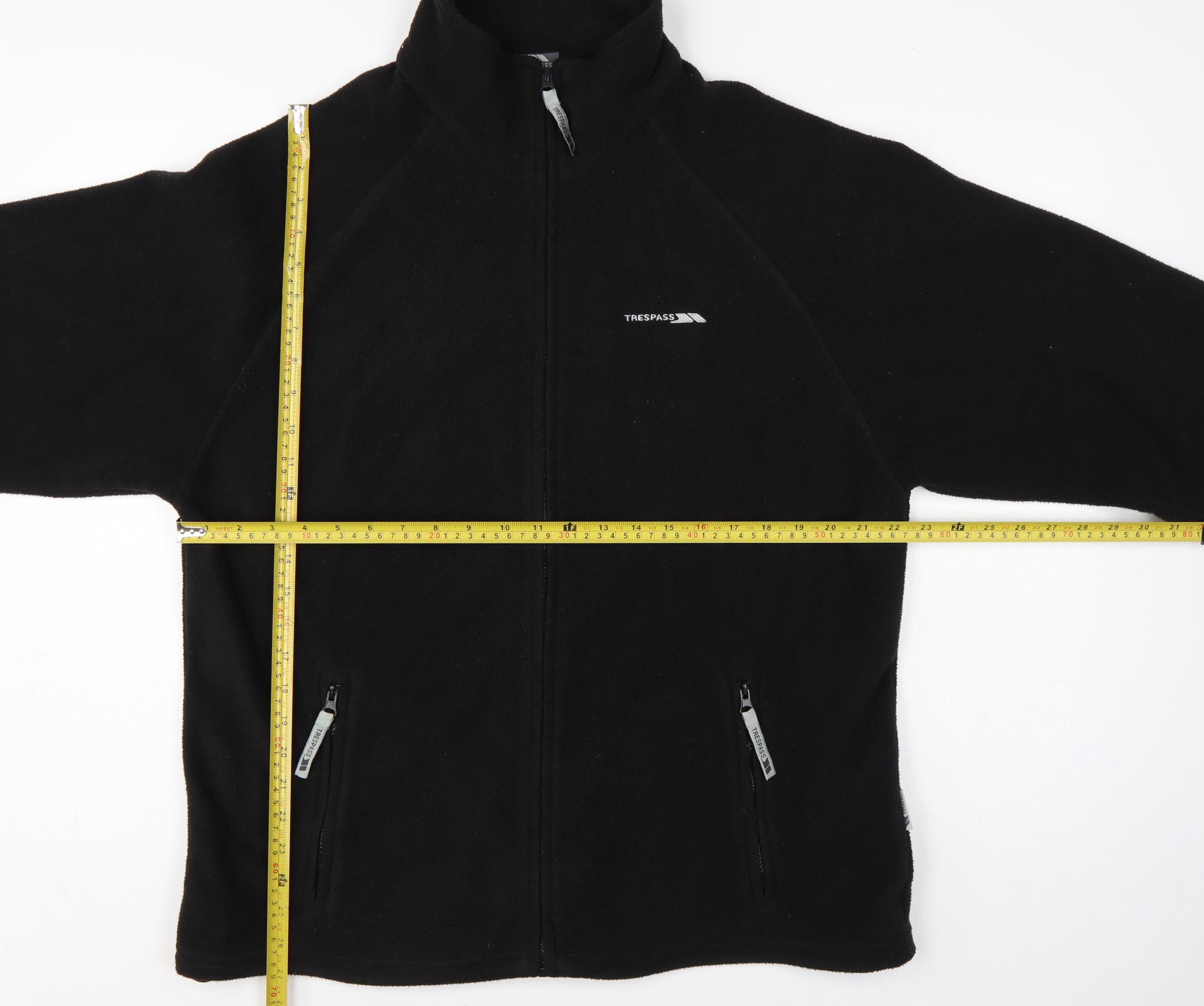 Mens Trespass Size L Basic Jacket Black Short Casual Full Zip Logo - label detail