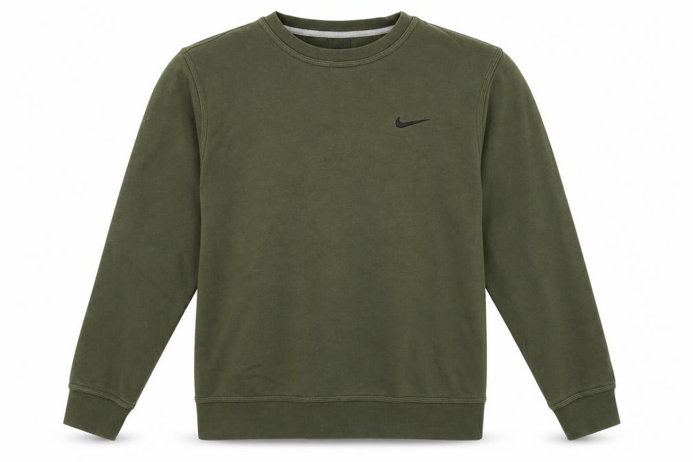 Nike Mens Pullover Sweatshirt Size L Green Long Sleeve All Seasons Logo - front view