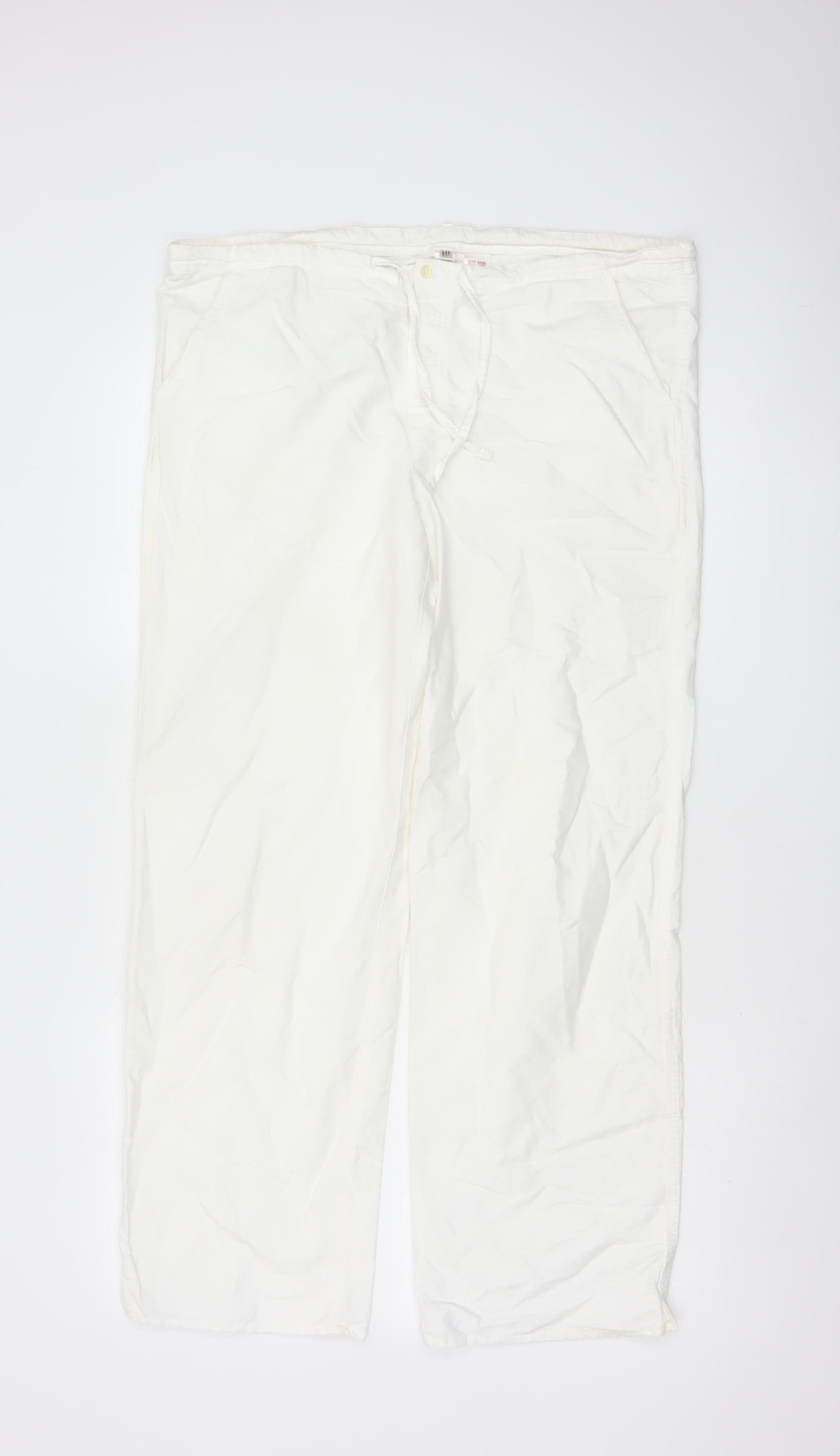 Gap Womens Trousers Size S White Casual Pockets Button - reverse view