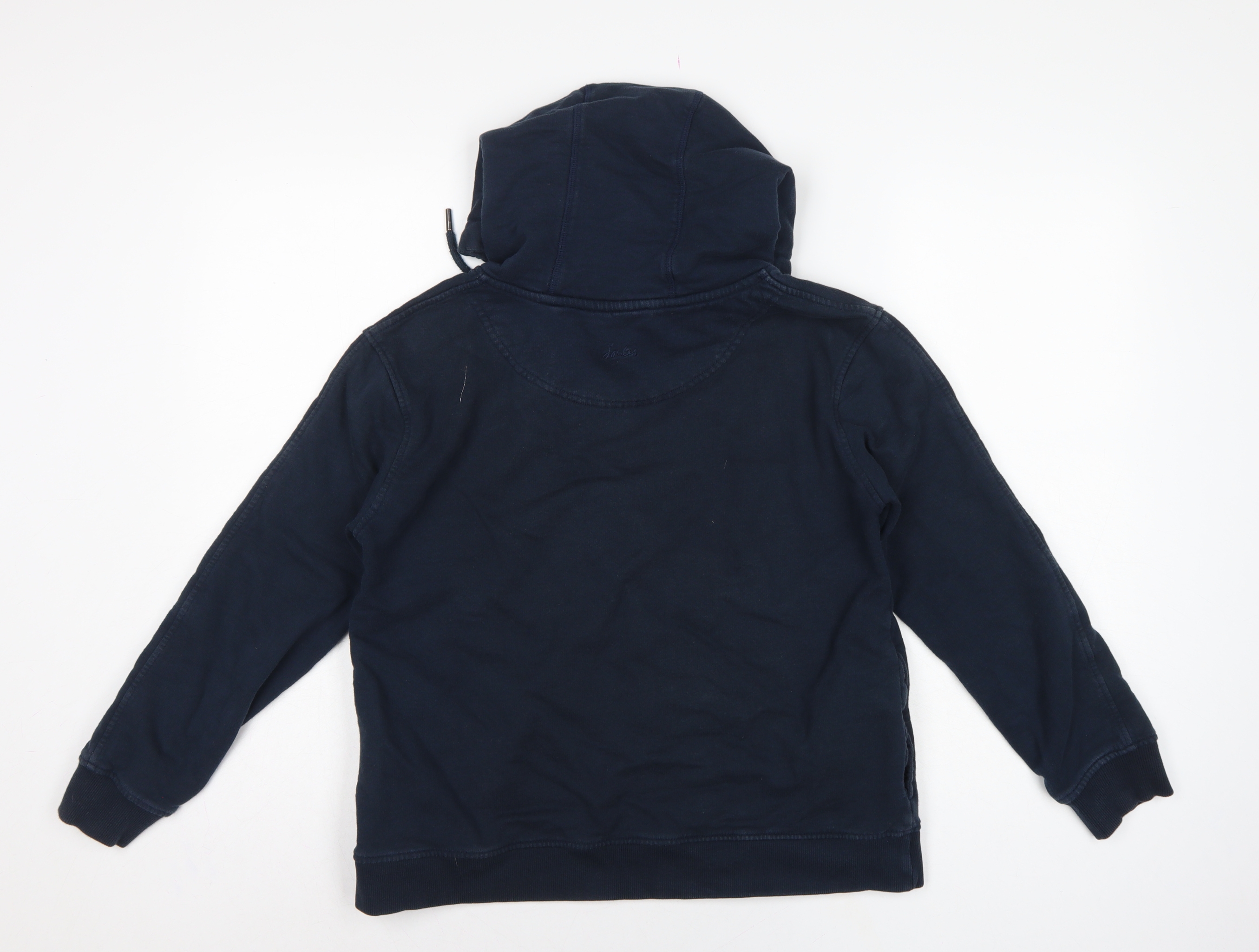 Joules Womens Pullover Hoodie Size 8 Blue Long Sleeve Casual Hooded Logo - close detail