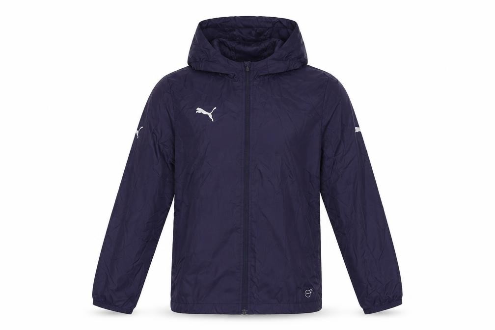 PUMA Boys Windbreaker Jacket Size 11-12 Years Blue Short Long Sleeve Activewear - front view