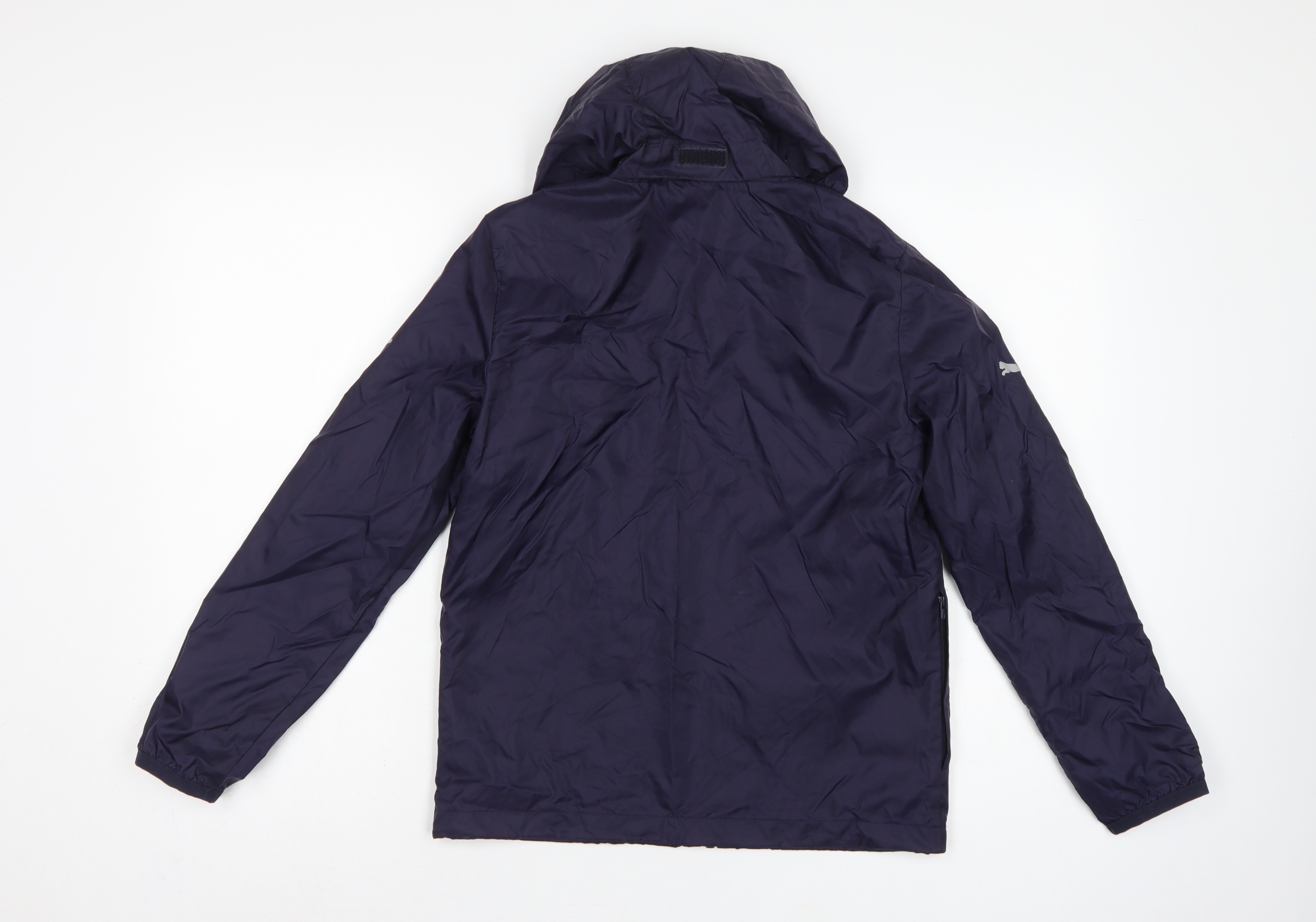 PUMA Boys Windbreaker Jacket Size 11-12 Years Blue Short Long Sleeve Activewear - close detail