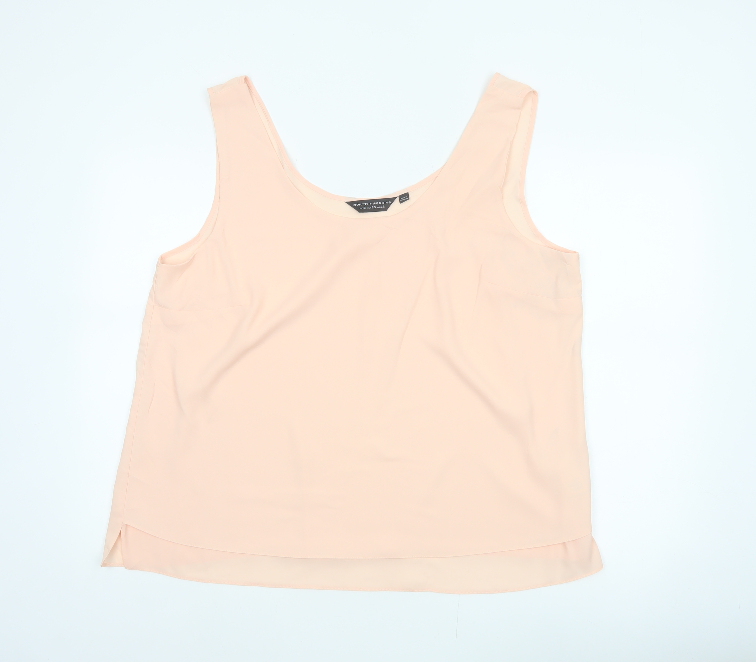 Womens Dorothy Perkins Size 22 Camisole Tank Pink Solid Scoop Neck Sleeveless - reverse view