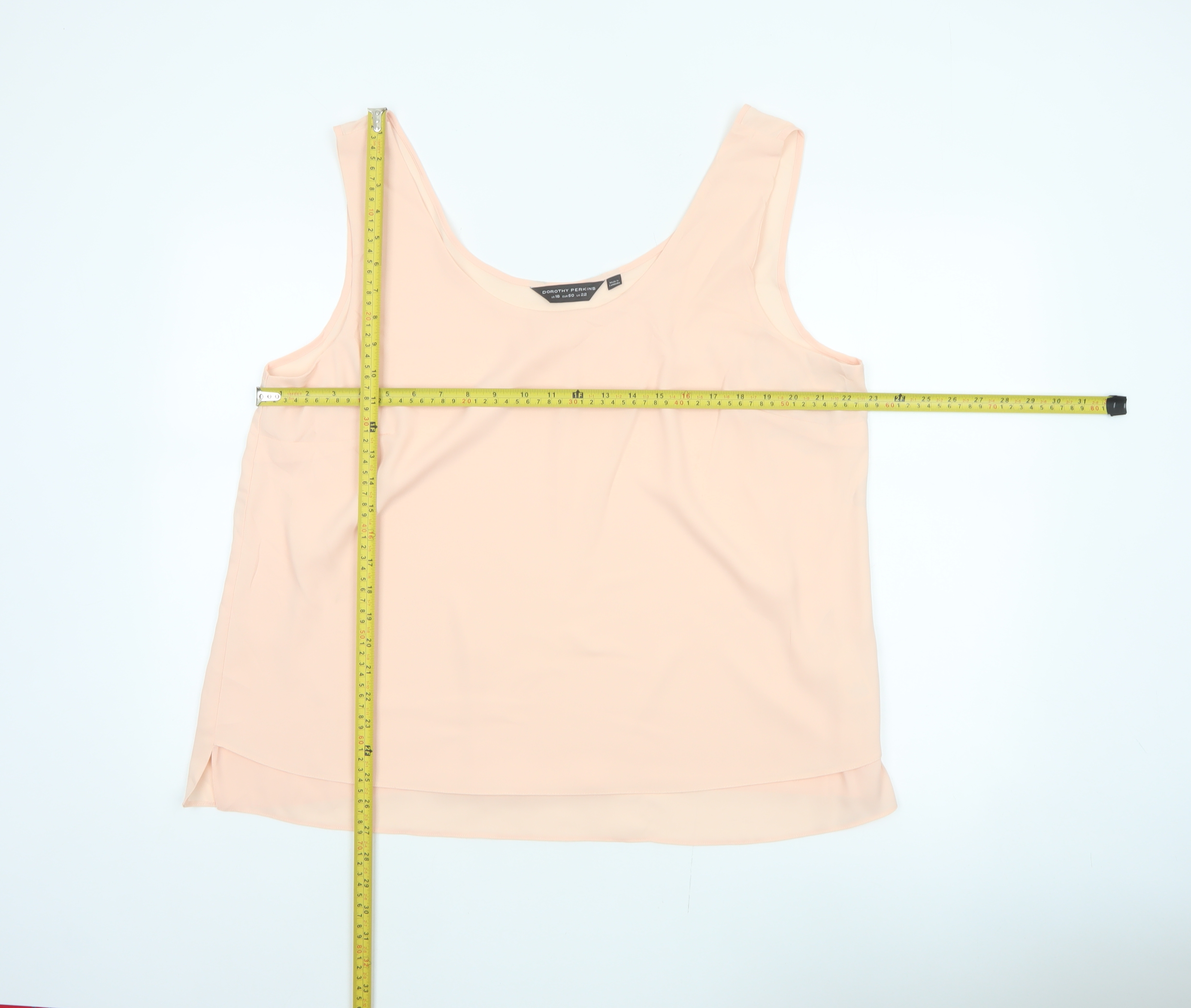 Womens Dorothy Perkins Size 22 Camisole Tank Pink Solid Scoop Neck Sleeveless - label detail