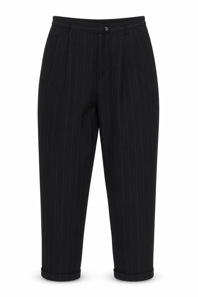 Womens Marks & Spencer Size 14 Dress Pants Trousers Black Striped Business W28 - front view