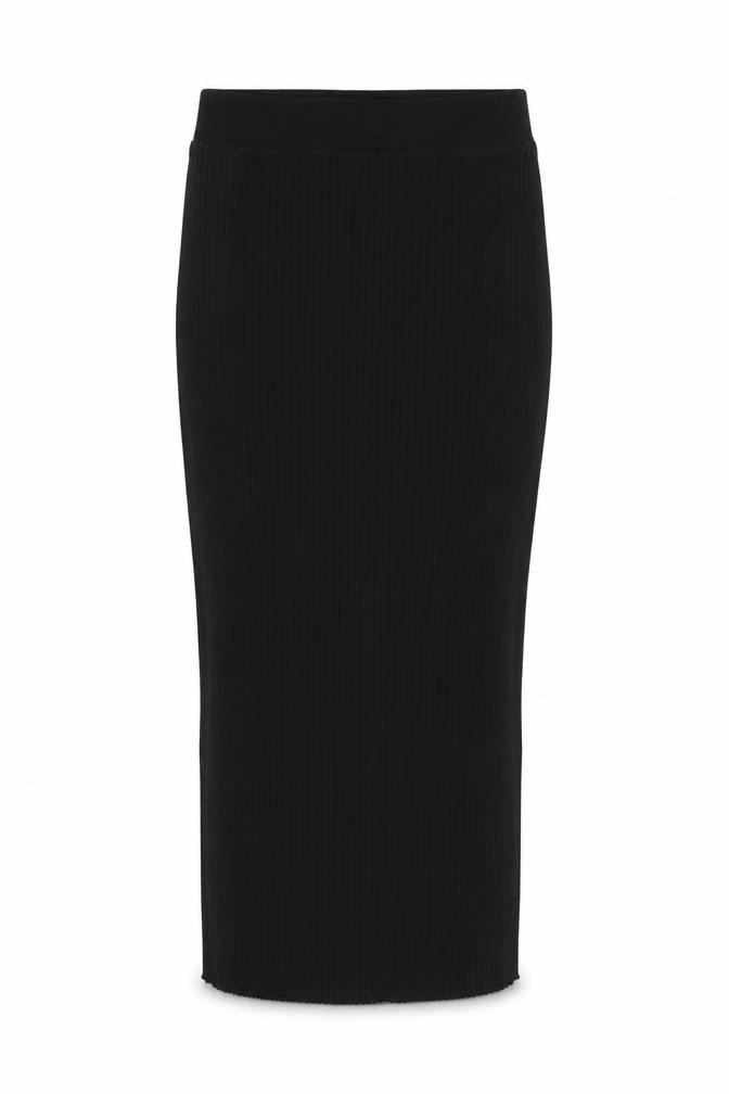 Zara Womens Straight & Pencil Skirt Size S Black Casual Elastic Waist - front view