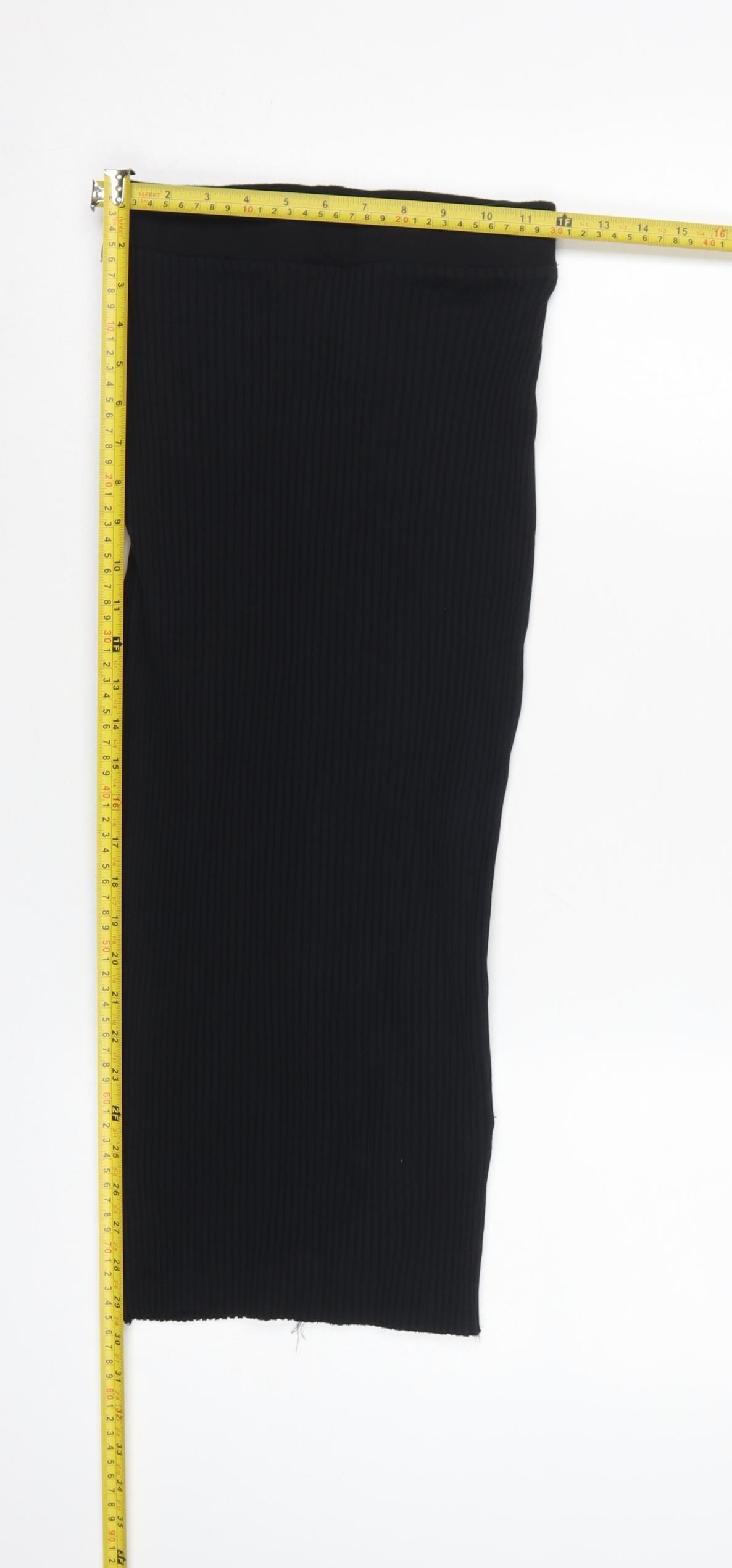 Zara Womens Straight & Pencil Skirt Size S Black Casual Elastic Waist - label detail