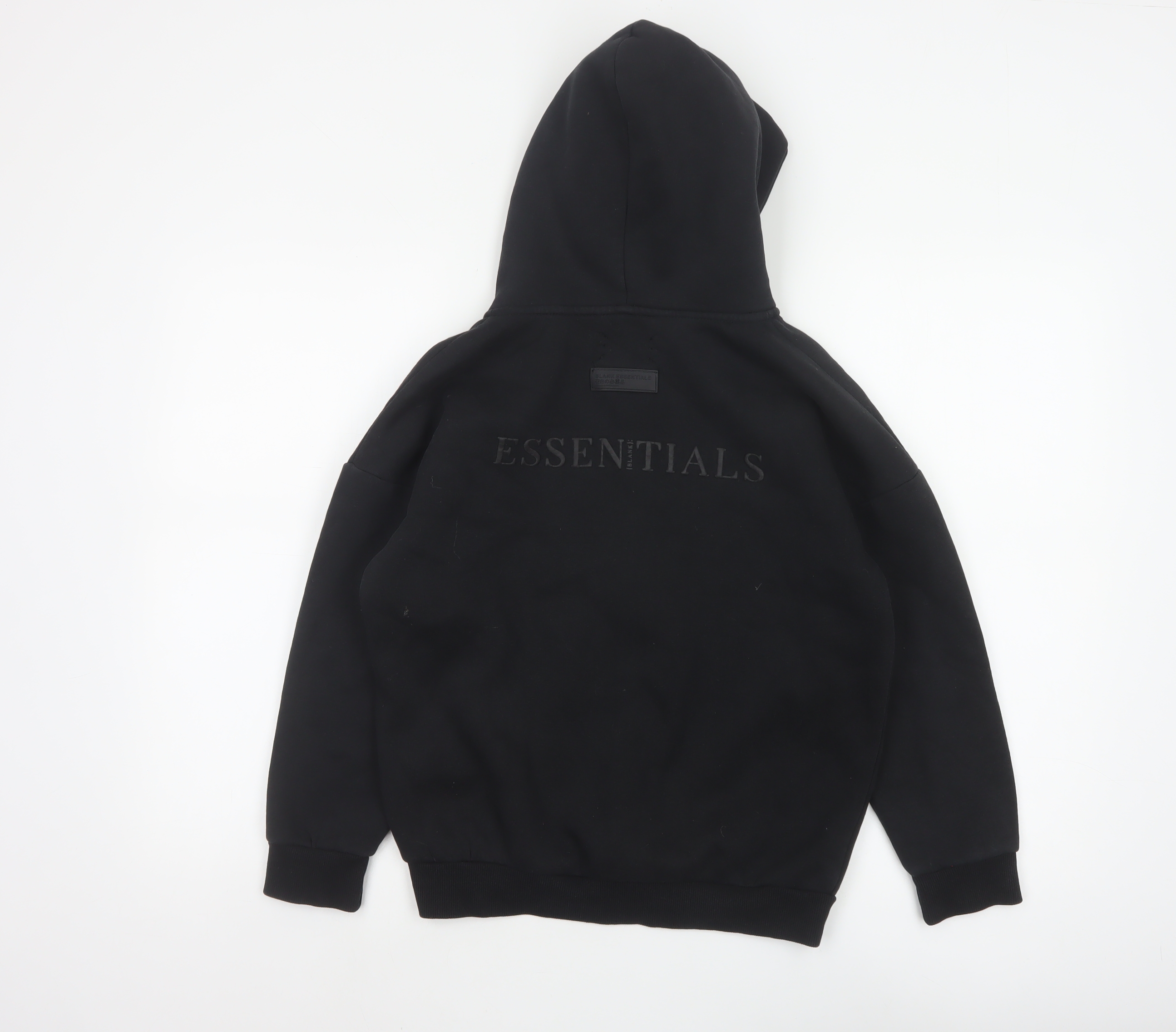 Blank Essentials Boys Full Zip Hoodie Size 11-12 Years Black Long Sleeve Casual - close detail