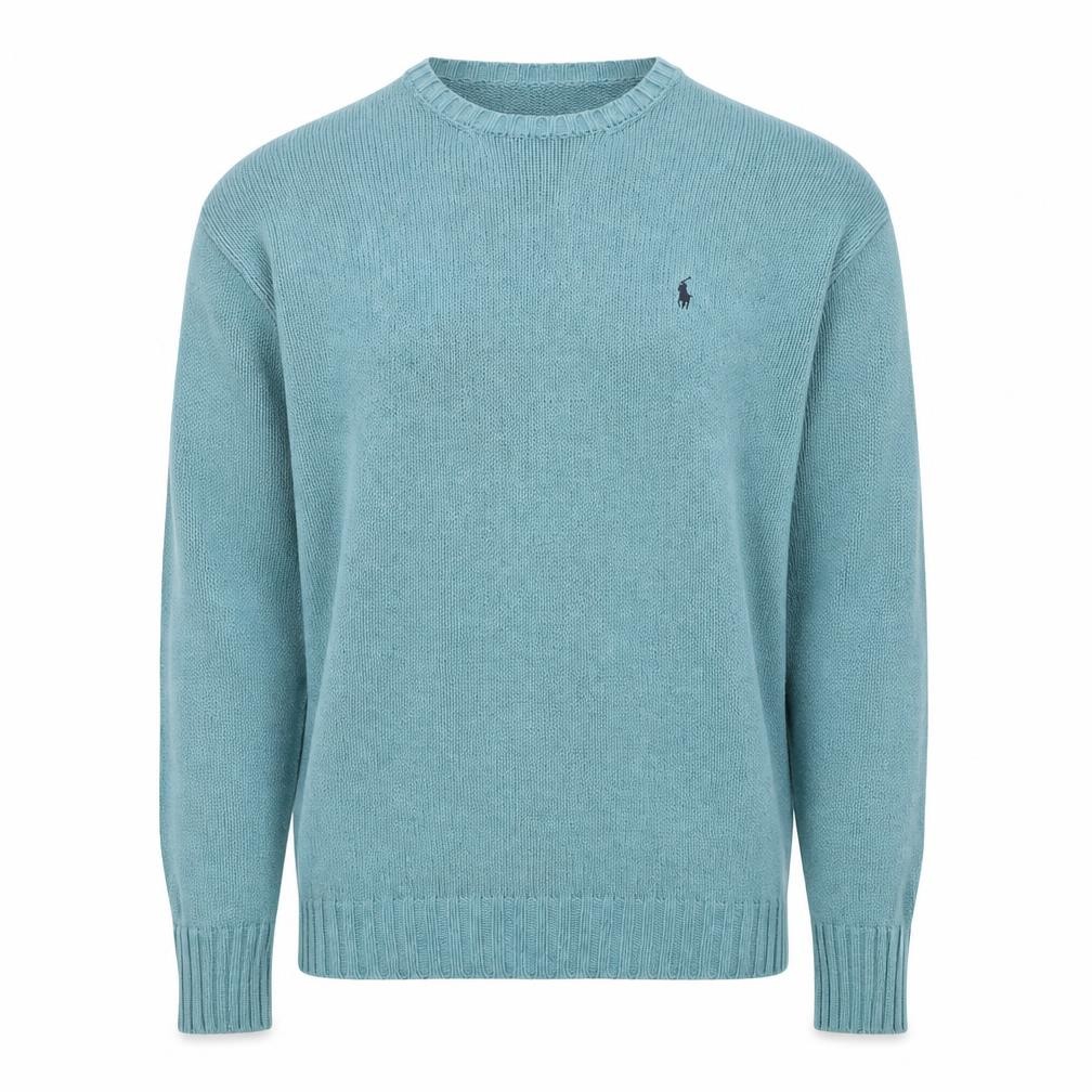 Polo Ralph Lauren Mens Pullover Jumper Size L Blue Crew Neck Long Sleeve Casual - front view