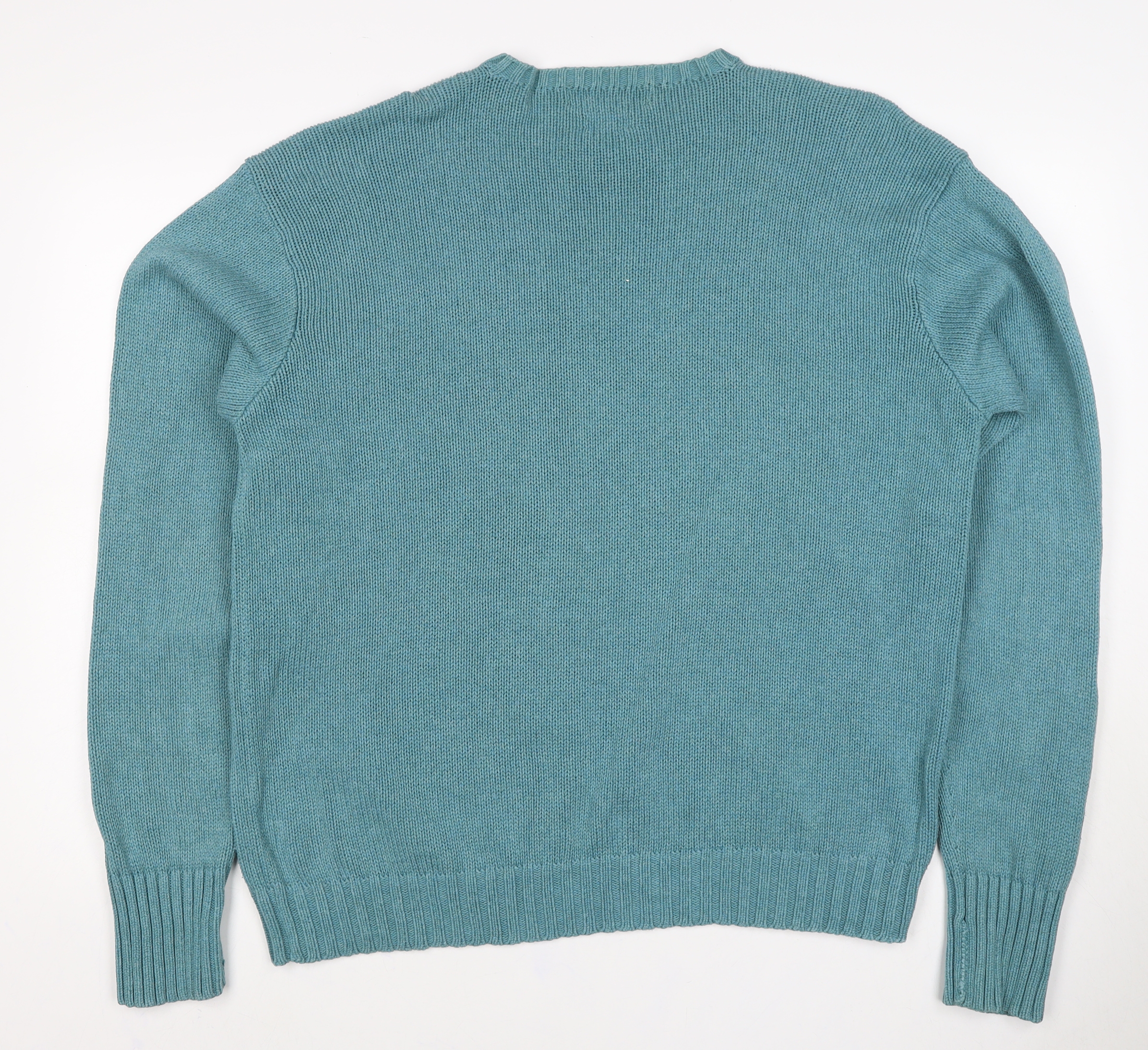 Polo Ralph Lauren Mens Pullover Jumper Size L Blue Crew Neck Long Sleeve Casual - label detail