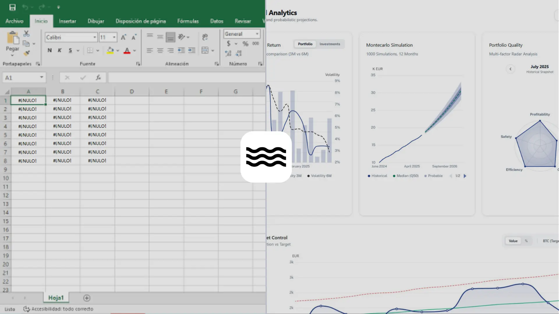 Excel vs TwentyOne Portfolio Non Custodial Tracker.