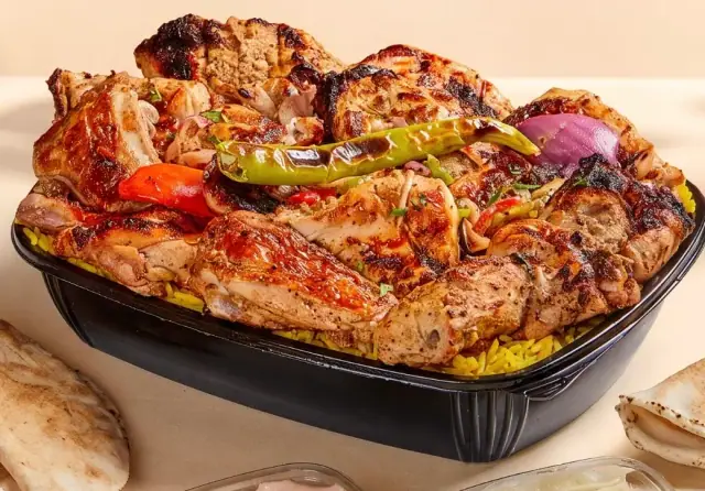 نص فرخة شيش مشوية على الفحم