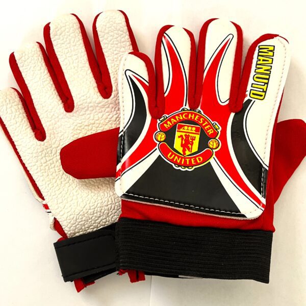 Перчатки вратарские детские MANCHESTER размер 5-8 красный-белый