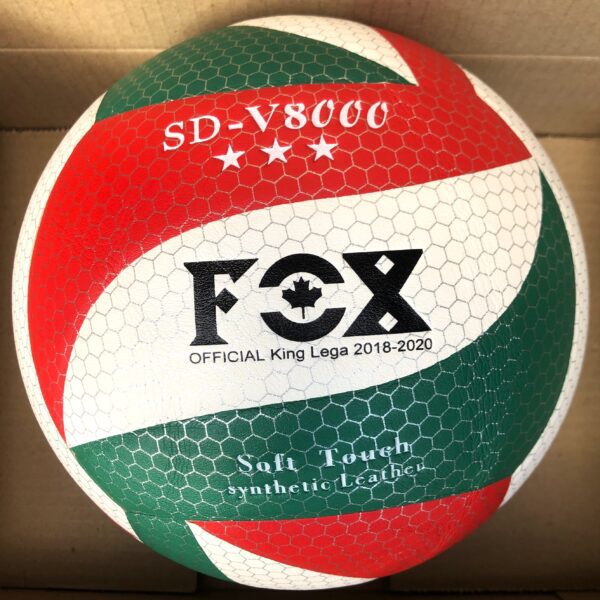 Мяч волейбольный FOX №5 PU клееный (бело-зелёно-красный)