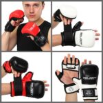 Чёрные перчатки ZELART для смешанных единоборств, размеры M-XL