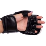 Чёрные перчатки для смешанных единоборств ZELART M-XL