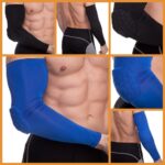 Налокотник спортивний компресійний довгий чорний, розміри S-XL