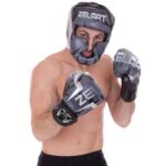 Перчатки боксерские 8-14 унций, цвет черный-серый