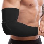 Налокотник спортивний компресійний довгий чорний, розміри S-XL