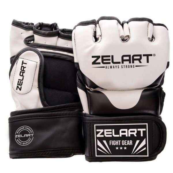 Перчатки для смешанных единоборств MMA Zelart ,размер S-L, цвет- бело-чёрный