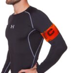 Повязка капитанская (с полосами), цвет: оранжевый,салатовый