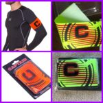 Повязка капитанская (с полосами), цвет: оранжевый,салатовый