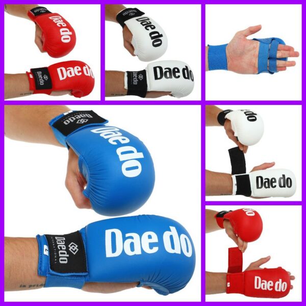 Накладки (рукавички) для карате DAE DO розміри SL, колір - синій