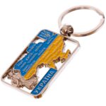 Брелок "Карта Украины" (карта ПЛОСКАЯ,в прямоугольнике)