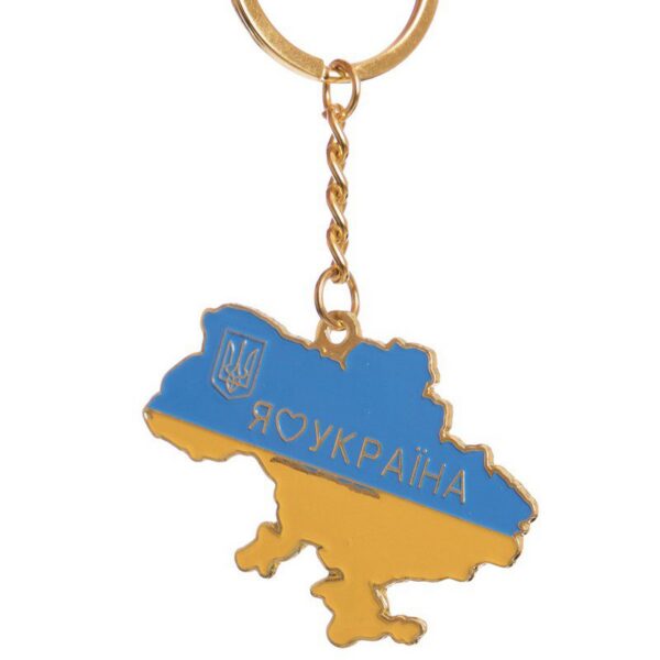 Брелок "Карта Украины" (карта ПЛОСКАЯ,в прямоугольнике)