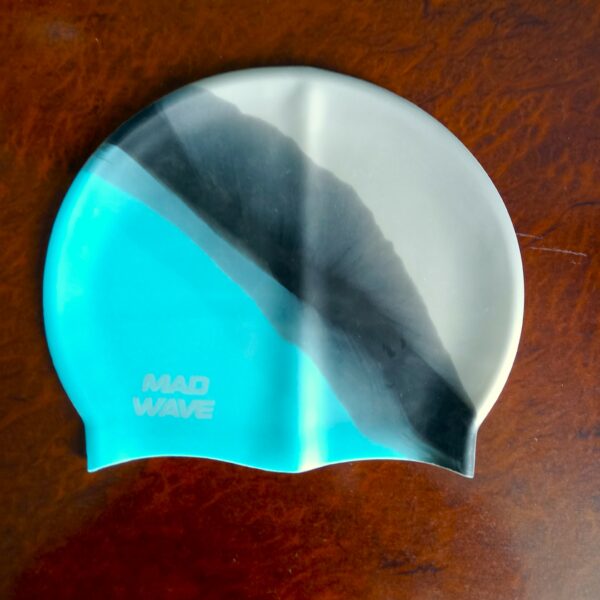 Шапочка для плавания силиконовая увеличенного объема MadWave MULTI BIG голубая