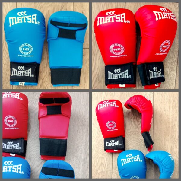 Накладки (рукавички) для карате MATSA, розміри S-XL, колір синій