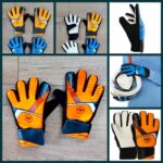 Рукавички воротарські SOCCERMAX дитячі, розміри 5-7, колір оранжево-чорні