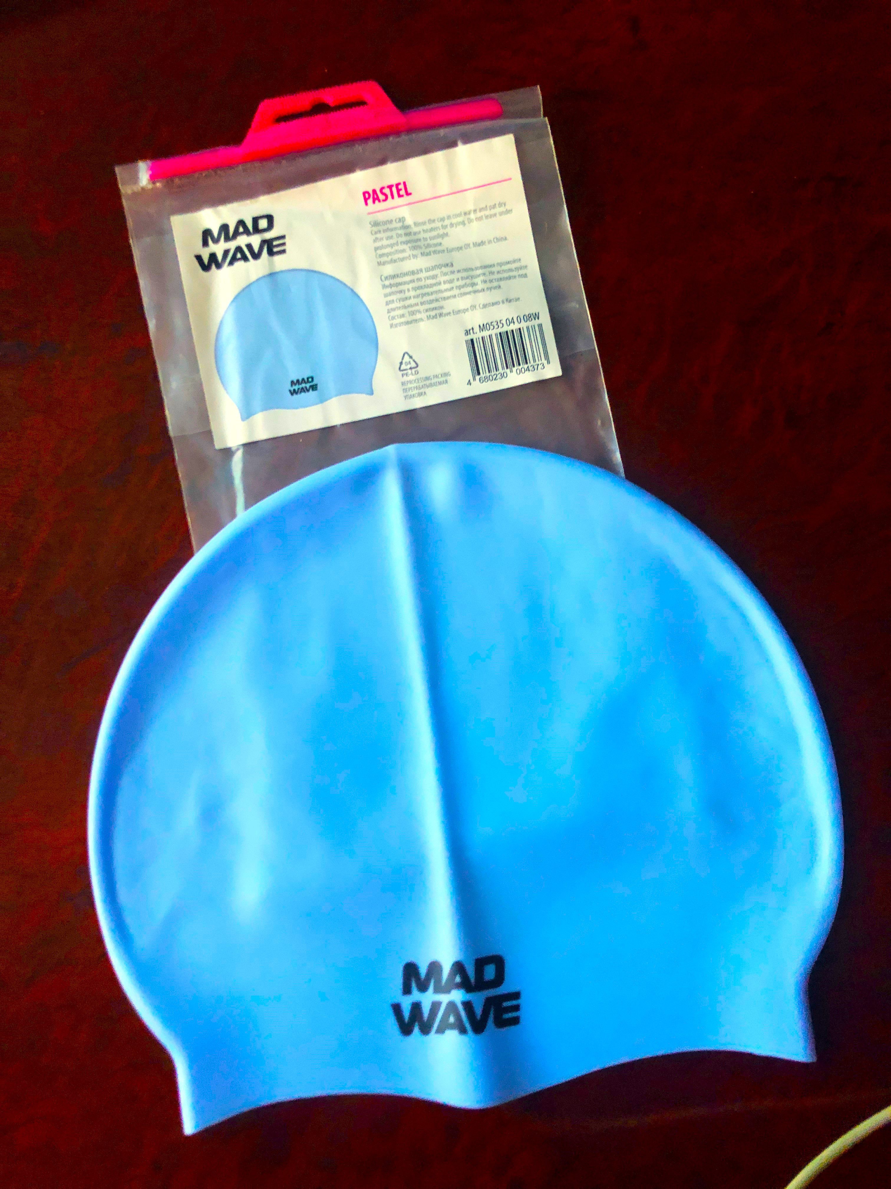 IMG_6203 Шапочка силіконова для дорослих MadWave PASTEL, блакитна
