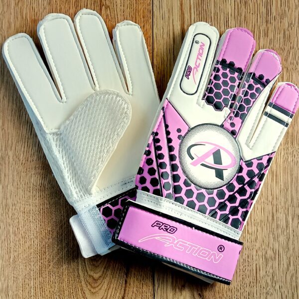 Перчатки вратарские юниорские Pro Action, размер 5-7, цвет бело-фиолетовые
