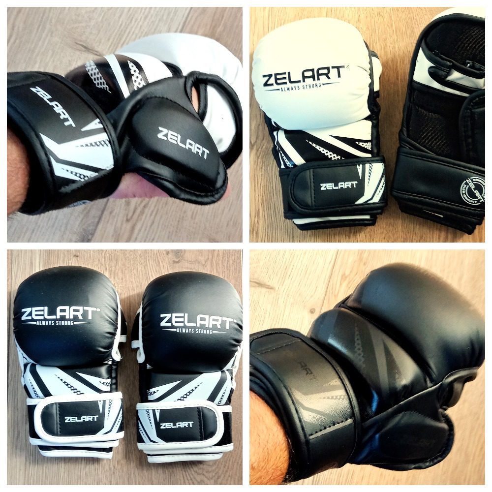 Перчатки для смешанных единоборств Zelart, размер S-XL, цвет: бело - чёрный - размер M