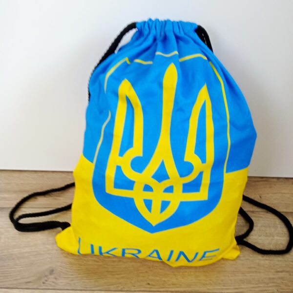 Рюкзак-мішок для форми та взуття "UKRAINE", колір - жовтий-блакитний