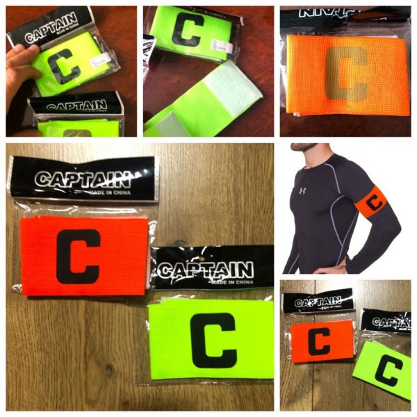 Пов'язка капітанська футбольна, помаранчева, салатова