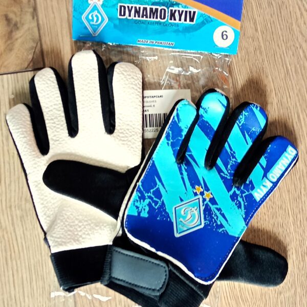 Перчатки вратарские детские DYNAMO KYIV, размер 5-7, цвет - синий
