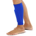 Гетри-щитки футбольні (2 в 1) сині, захист гомілки, розмір M