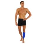 Гетри-щитки футбольні (2 в 1) сині, захист гомілки, розмір M