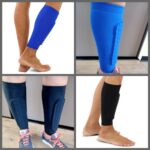 Гетри-щитки футбольні (2 в 1) сині, захист гомілки, розмір M