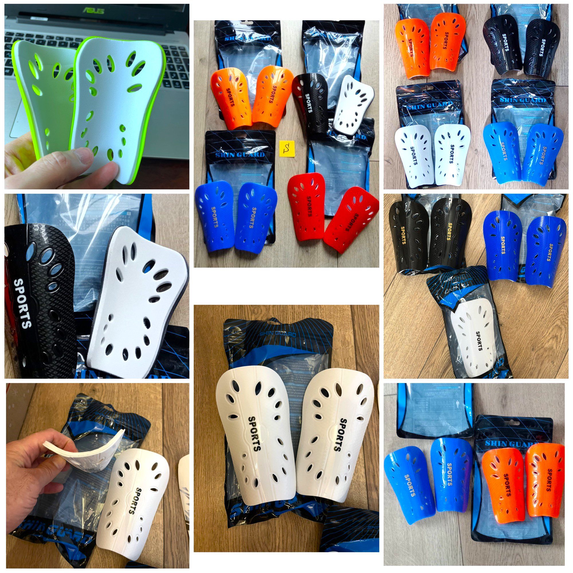 Щитки футбольные детские, размер М, цвета в ассортименте